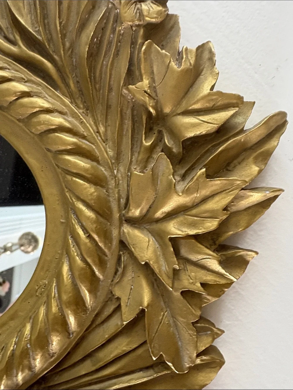 Gold Ornate Leaf Oval Wall Mirror